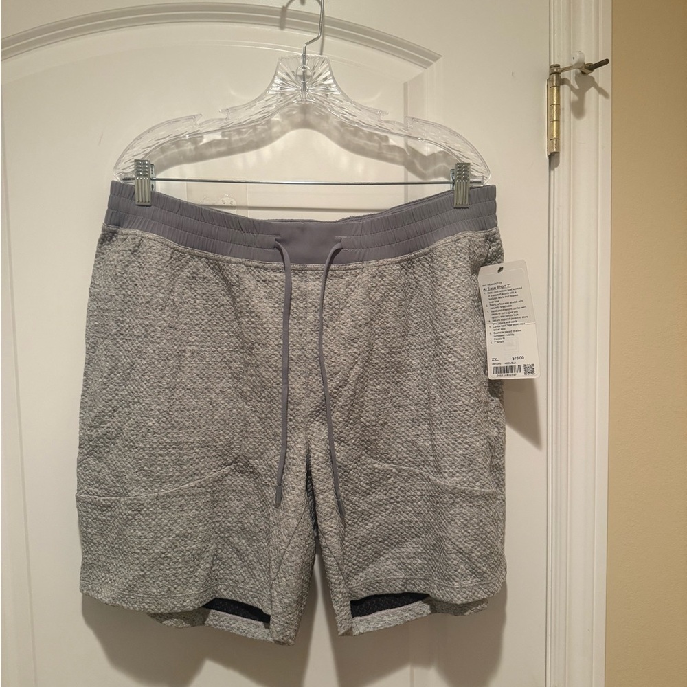 Lululemon At Ease Short 7" (Textured Gray Men's Athletic Shorts)